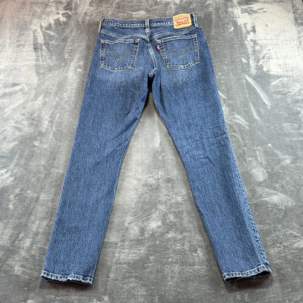 Levis 501 S‎ Skinny Mens Blue Distressed Button Fly Jeans W29 L32 29502-0242
